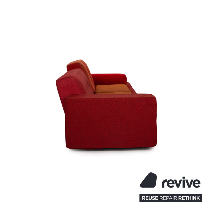 Vitra Polder Fabric Sofa Red Four Seater Couch