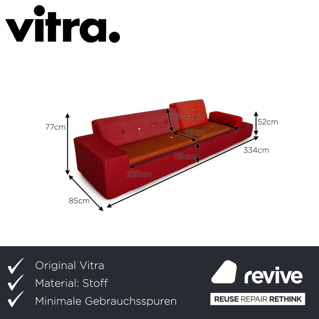 Vitra Polder Stoff Sofa Rot Viersitzer Couch