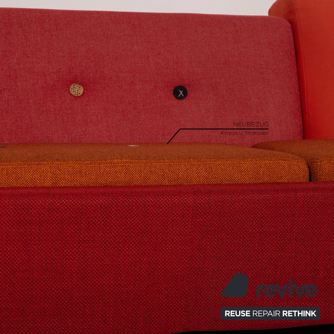 Vitra Polder Fabric Sofa Red Four Seater Couch