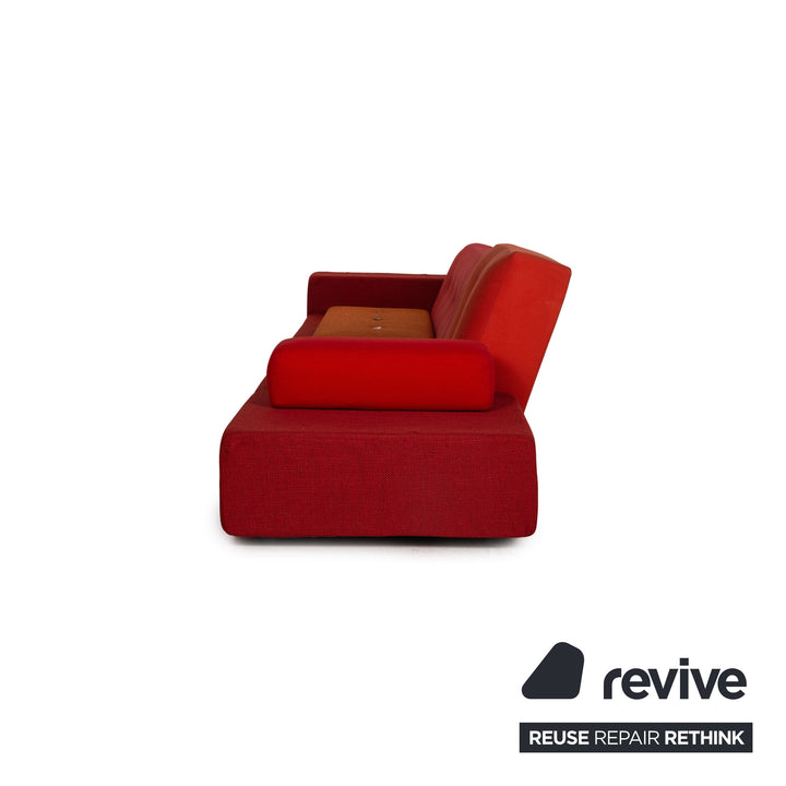 Vitra Polder Stoff Sofa Rot Viersitzer Couch