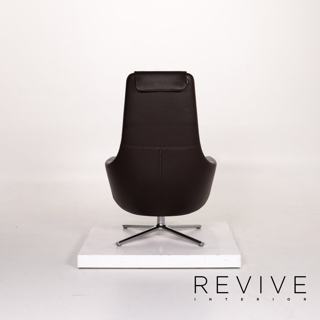 Vitra Repos leather armchair set brown dark brown 2x recliner relax function function #13898