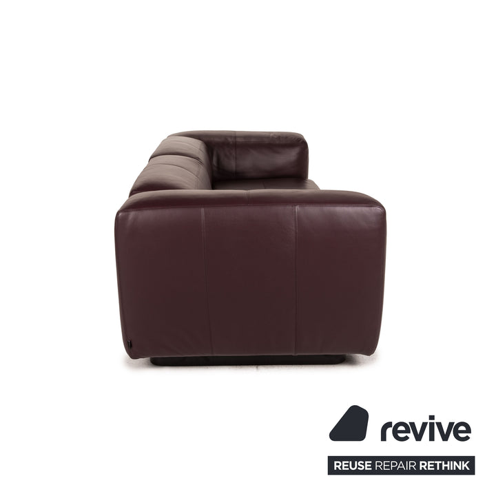 Vitra Soft Modular Leather Sofa Purple Two Seater Couch