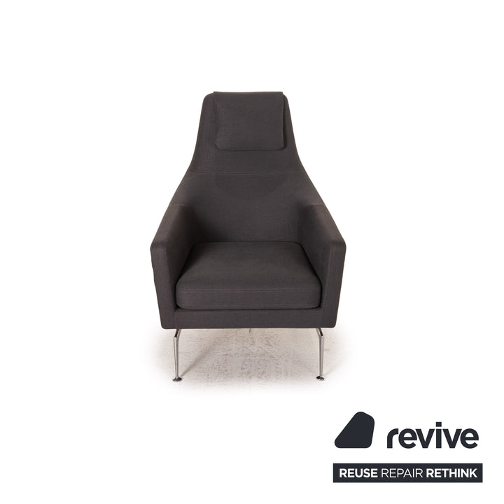 Vitra Suita Stoff Fauteuil Sessel inkl. Hocker Ottoman Grau