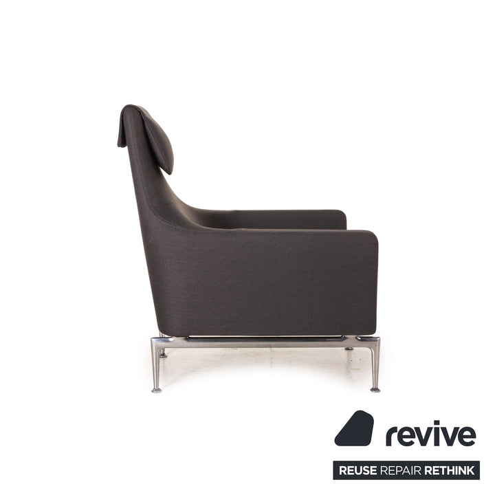 Vitra Suita Stoff Fauteuil Sessel inkl. Hocker Ottoman Grau