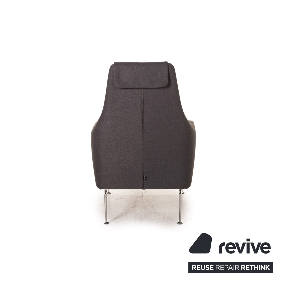 Vitra Suita Stoff Fauteuil Sessel inkl. Hocker Ottoman Grau