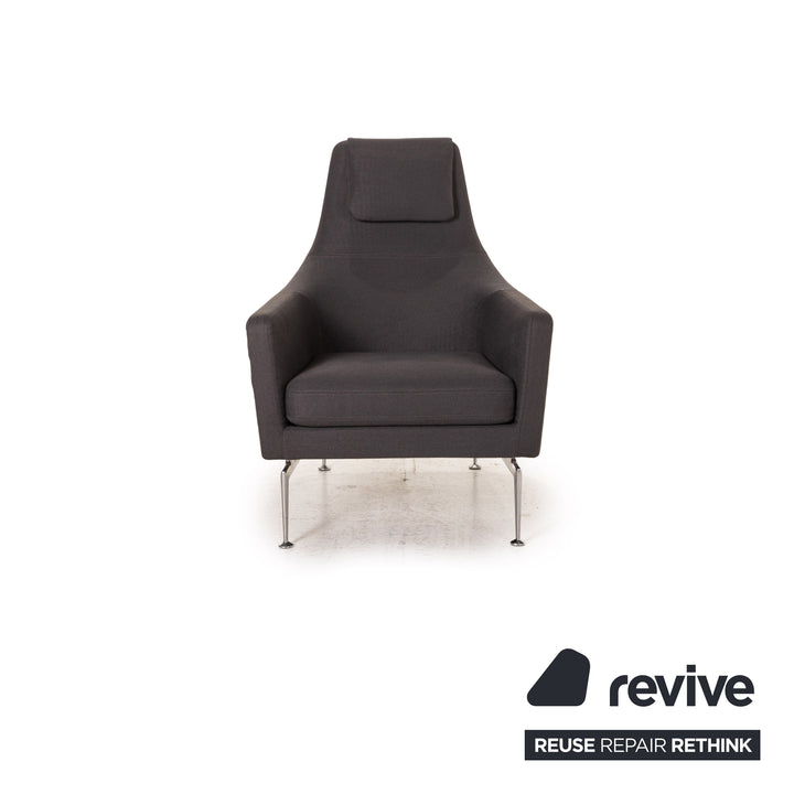 Vitra Suita Stoff Fauteuil Sessel inkl. Hocker Ottoman Grau