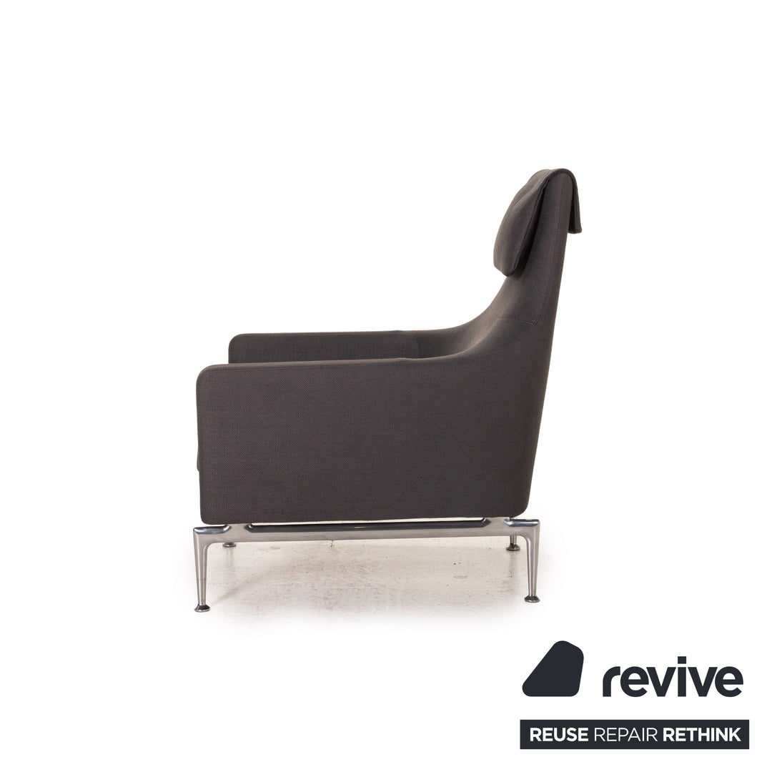 Vitra Suita Stoff Fauteuil Sessel inkl. Hocker Ottoman Grau