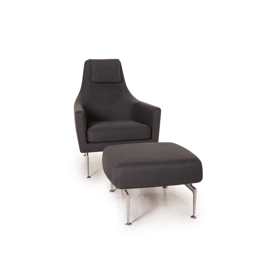 Vitra Suita Fabric Fauteuil Armchair incl. Stool Ottoman Grey