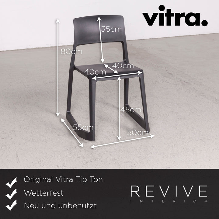 Vitra Tip Ton Designer Polypropylen Stuhl Garnitur Grau by Edward Barber #7858