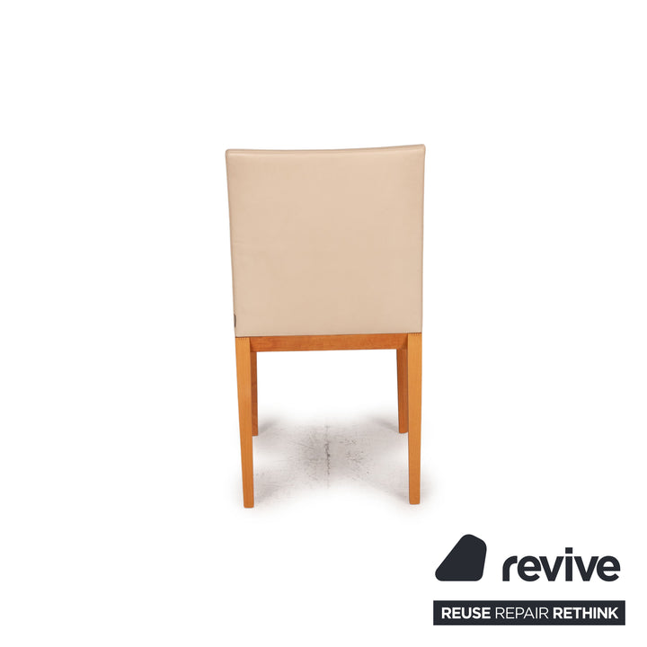 Walter Knoll Andoo Leder Holz Stuhl Beige Esszimmer Esstisch