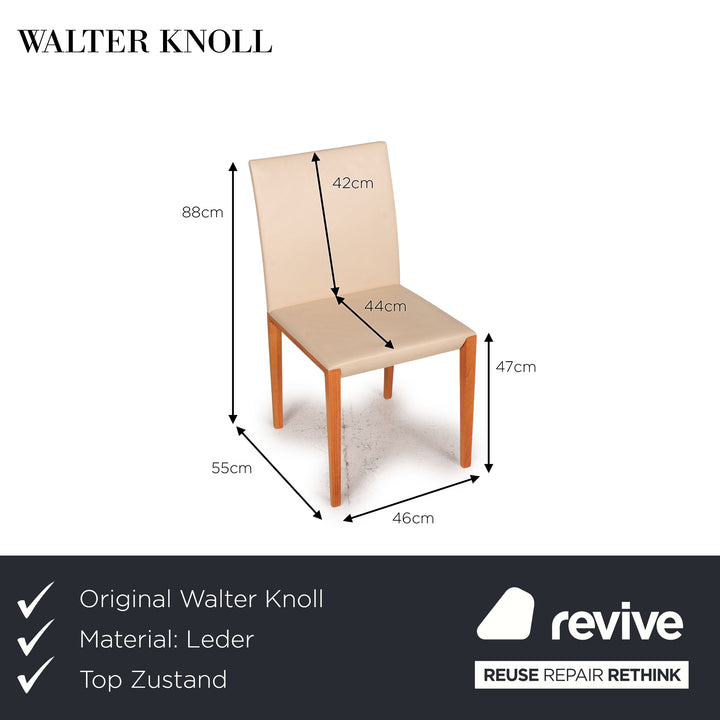Walter Knoll Andoo Leder Holz Stuhl Beige Esszimmer Esstisch