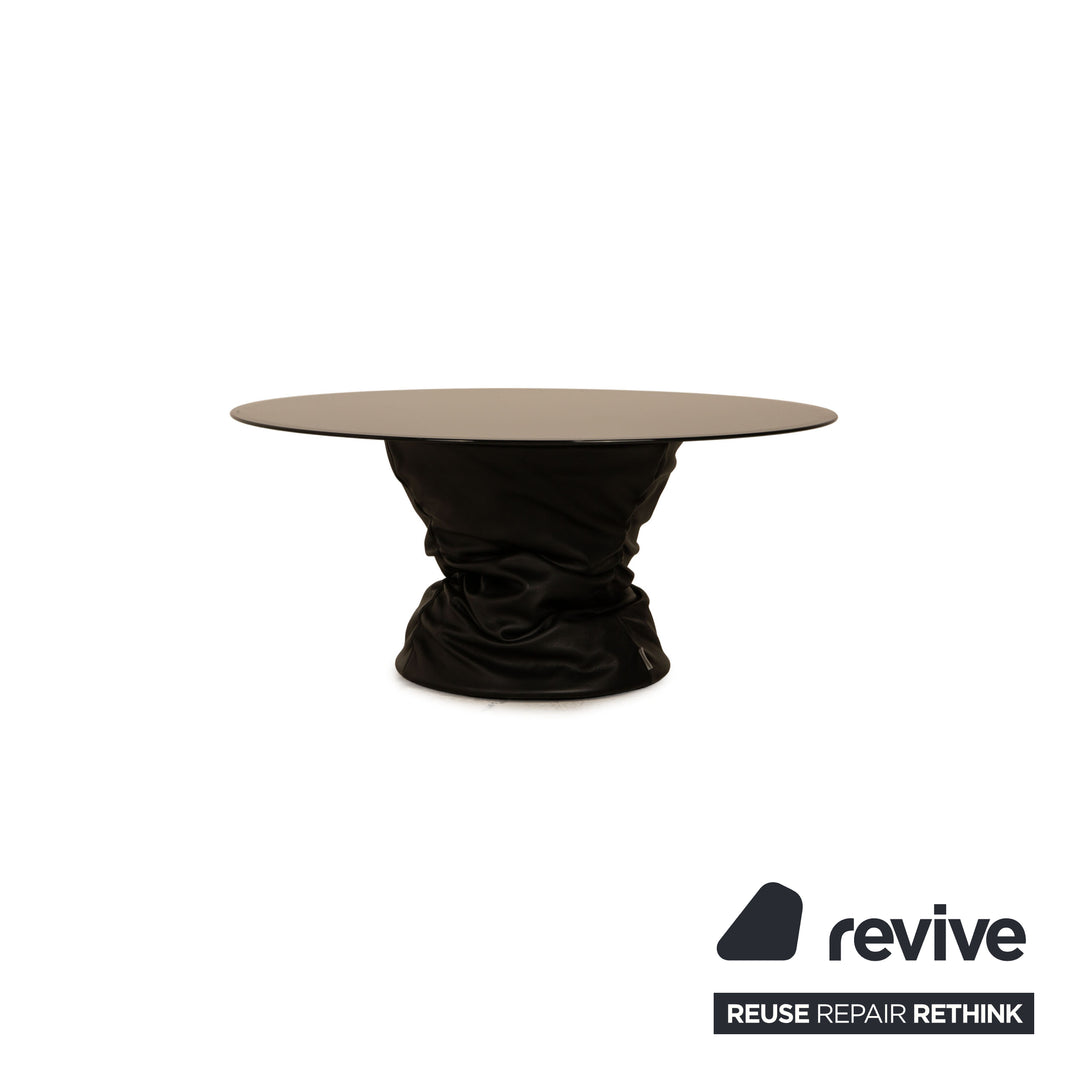 Walter Knoll Bellows Stool Leather Coffee Table Black Function