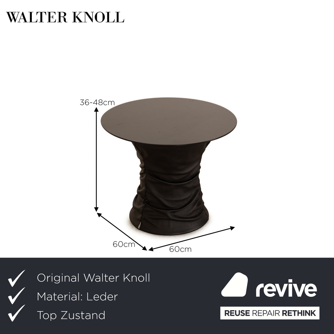 Walter Knoll Bellows Stool Leather Coffee Table Black manual function