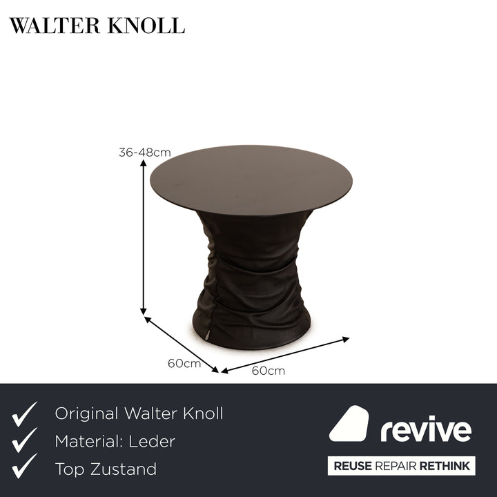 Walter Knoll Bellows Stool Leather Coffee Table Black manual function