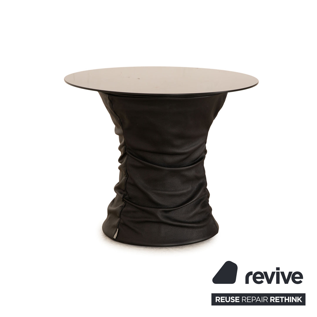 Walter Knoll Bellows Stool Leather Coffee Table Black manual function