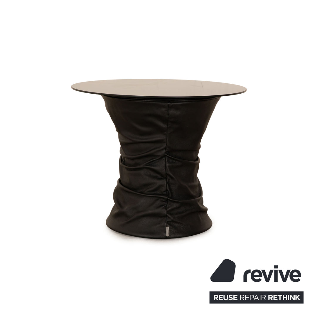 Walter Knoll Bellows Stool Leather Coffee Table Black manual function