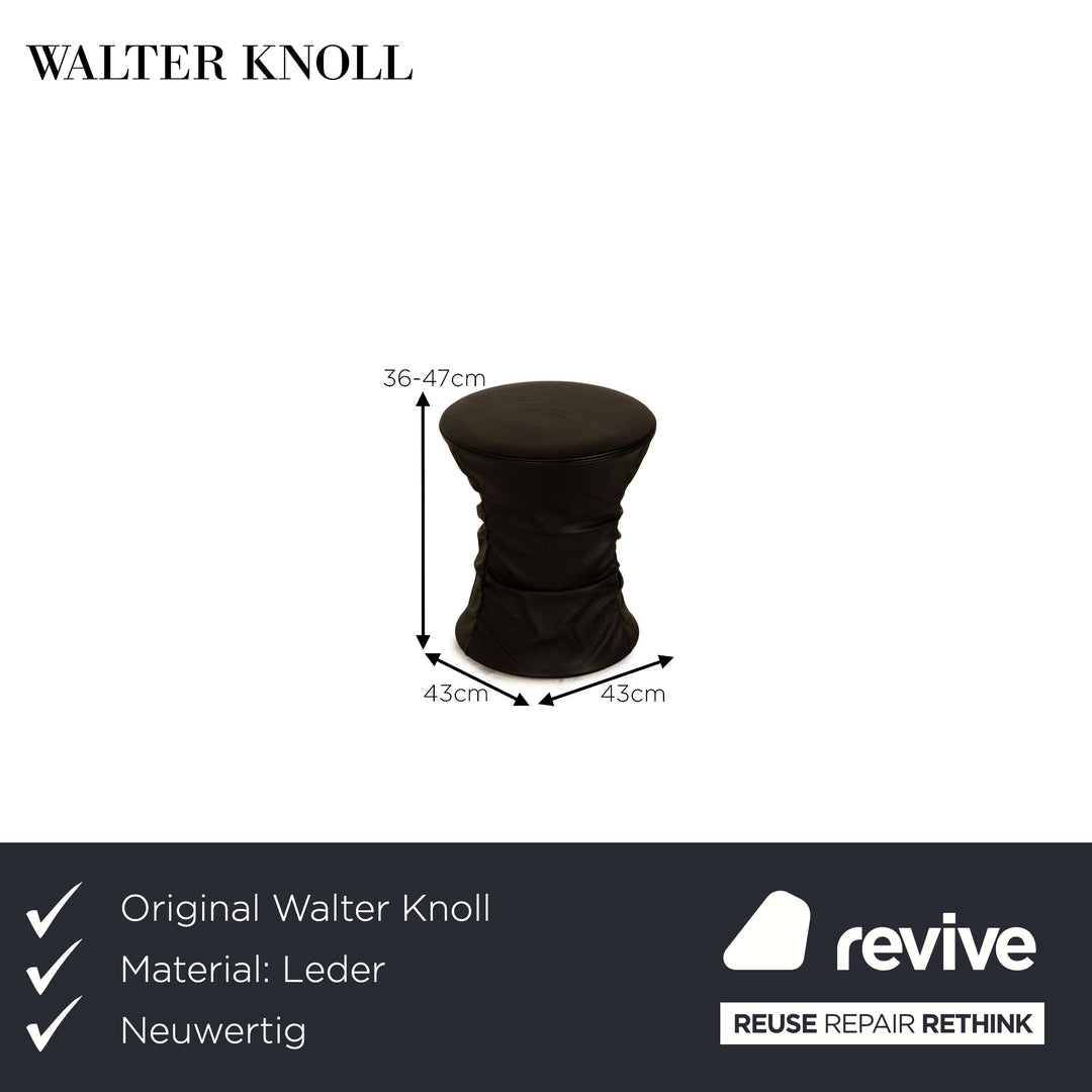 Walter Knoll Bellows Stool Leder Hocker Schwarz Funktion
