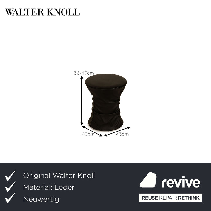 Walter Knoll Bellows Stool Leder Hocker Schwarz Funktion
