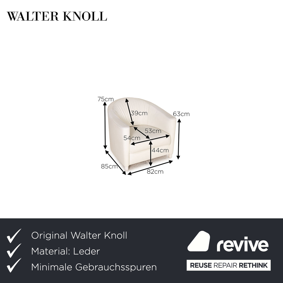 Walter Knoll Club Grande Leder Sessel Weiß