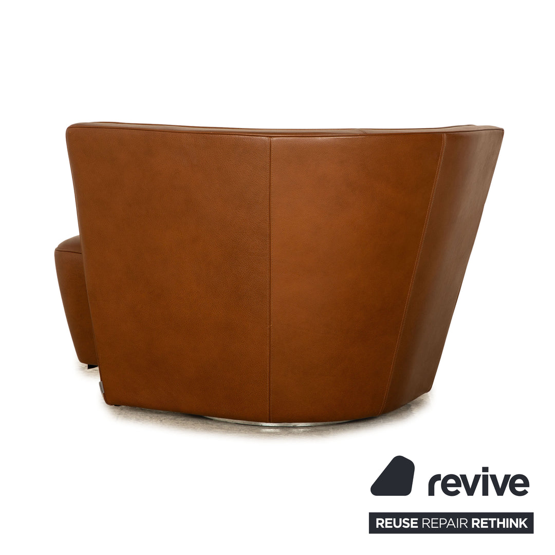 Walter Knoll Drift Leather Armchair Brown Swivel Function