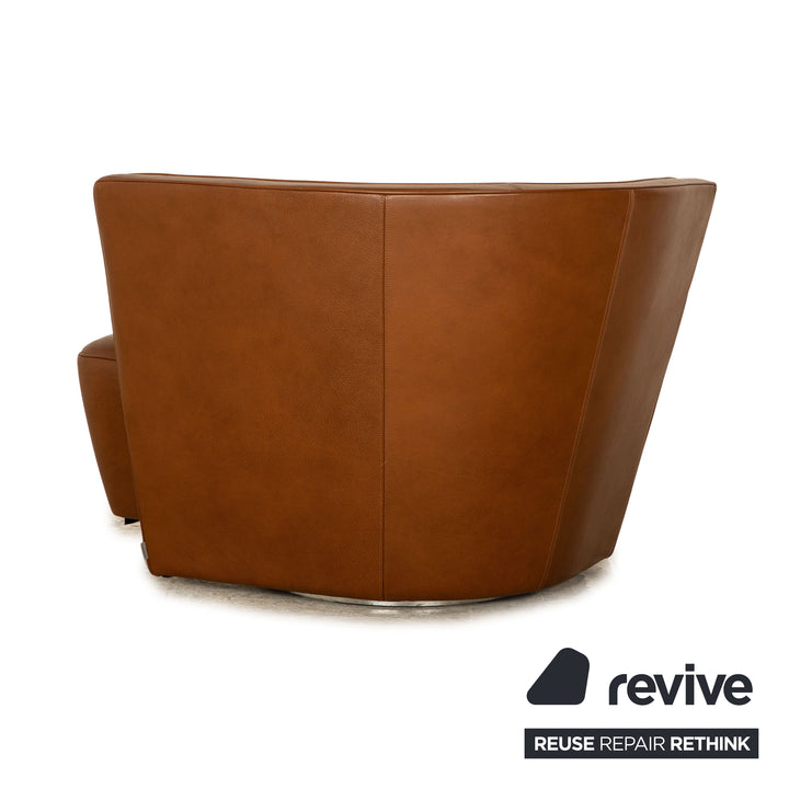 Walter Knoll Drift Leather Armchair Brown Swivel Function