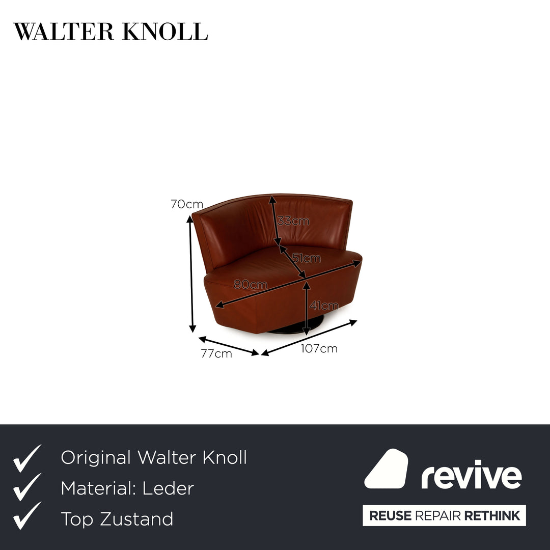 Walter Knoll Drift Leather Armchair Brown Sofa Couch