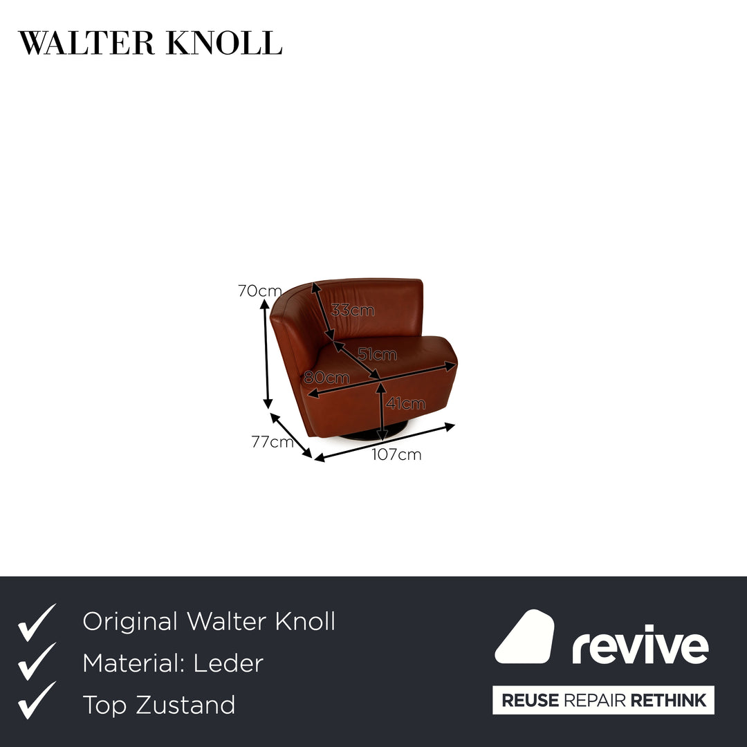 Walter Knoll Drift Leather Armchair Brown Sofa Couch