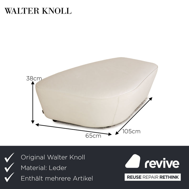 Walter Knoll Drift leather armchair set white