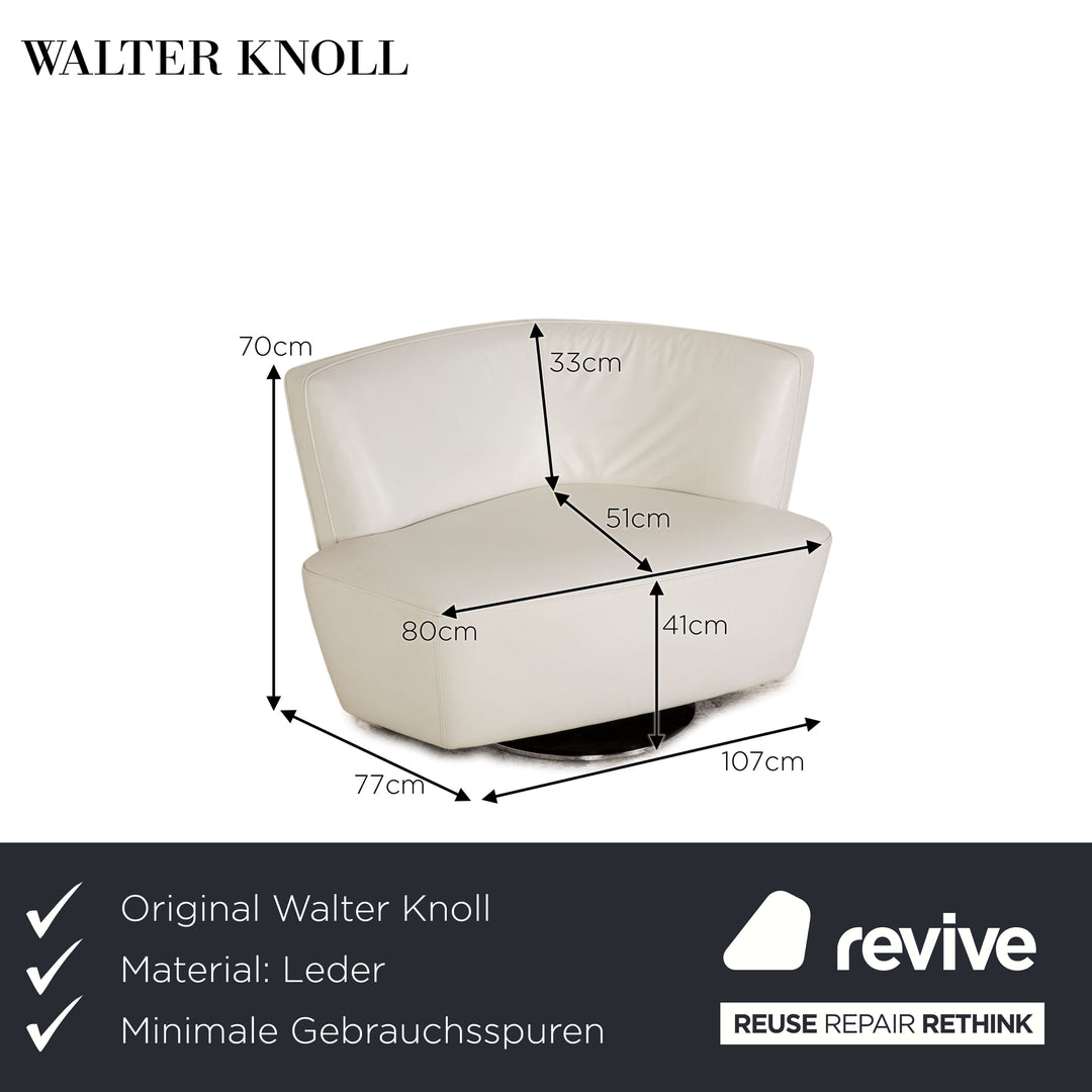 Walter Knoll Drift Leder Sessel Weiß