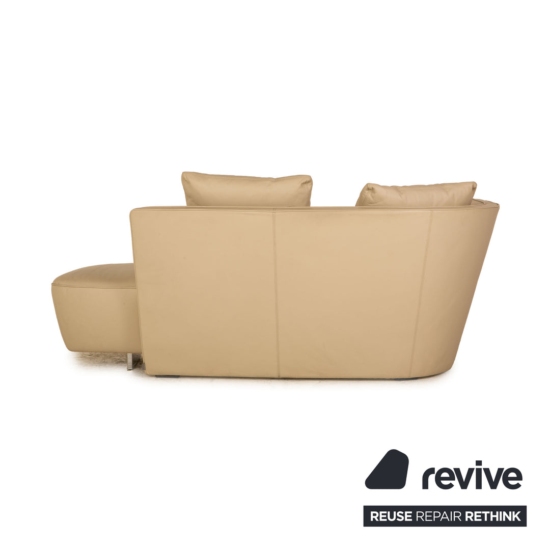 Walter Knoll Drift Leder Sofa Beige Grau Zweisitzer Couch