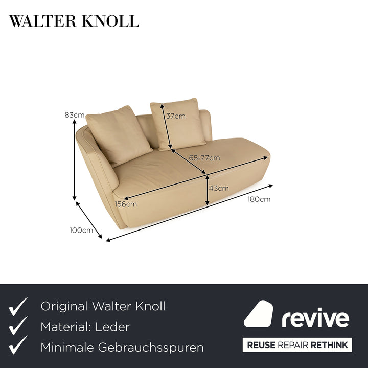 Walter Knoll Drift Leder Sofa Beige Grau Zweisitzer Couch