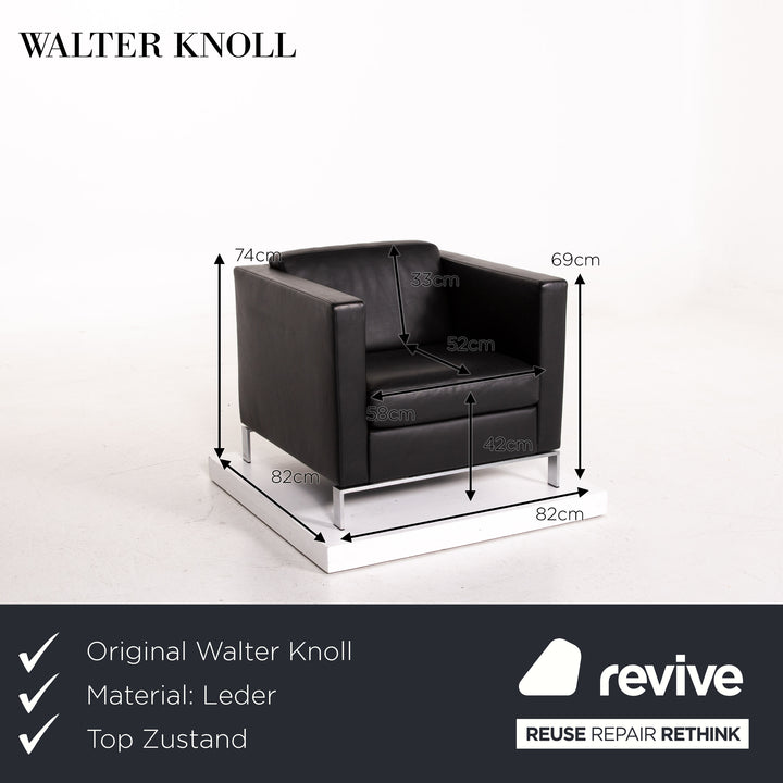 Walter Knoll Foster 500 Leather Armchair Black #14766