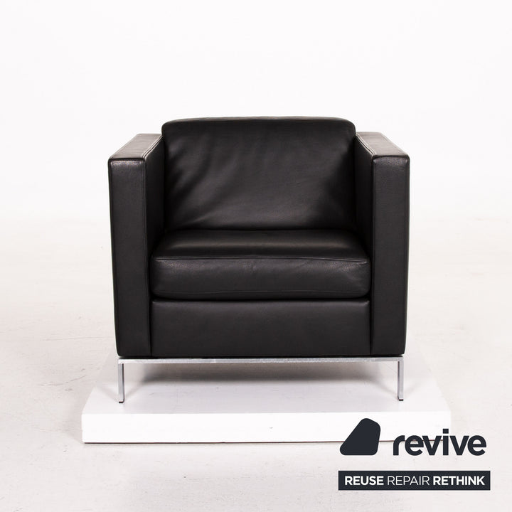 Walter Knoll Foster 500 Leather Armchair Black #14766