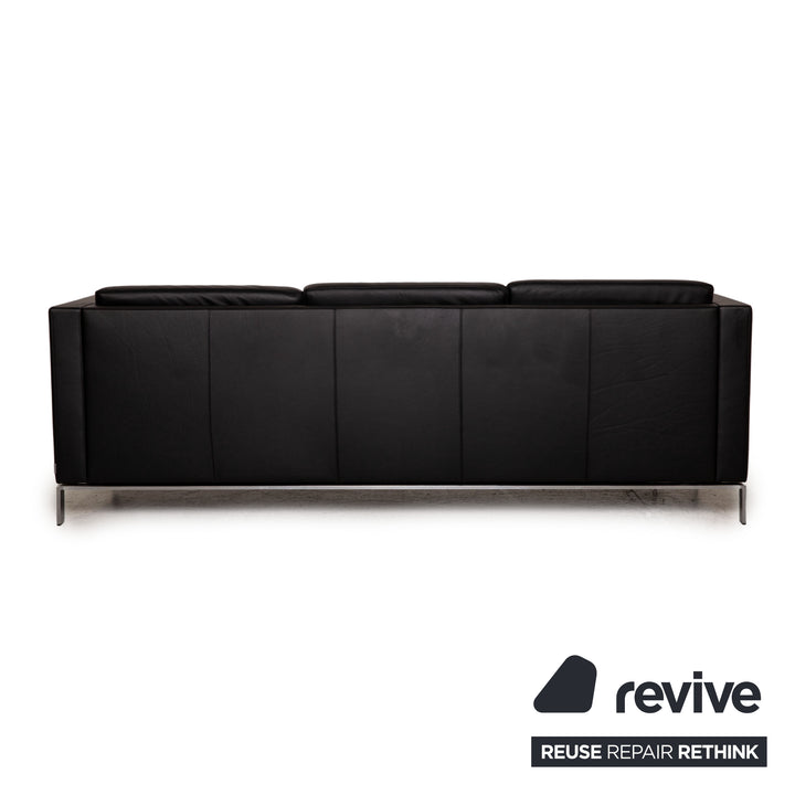 Walter Knoll Foster 500 schwarz Leder Dreisitzer