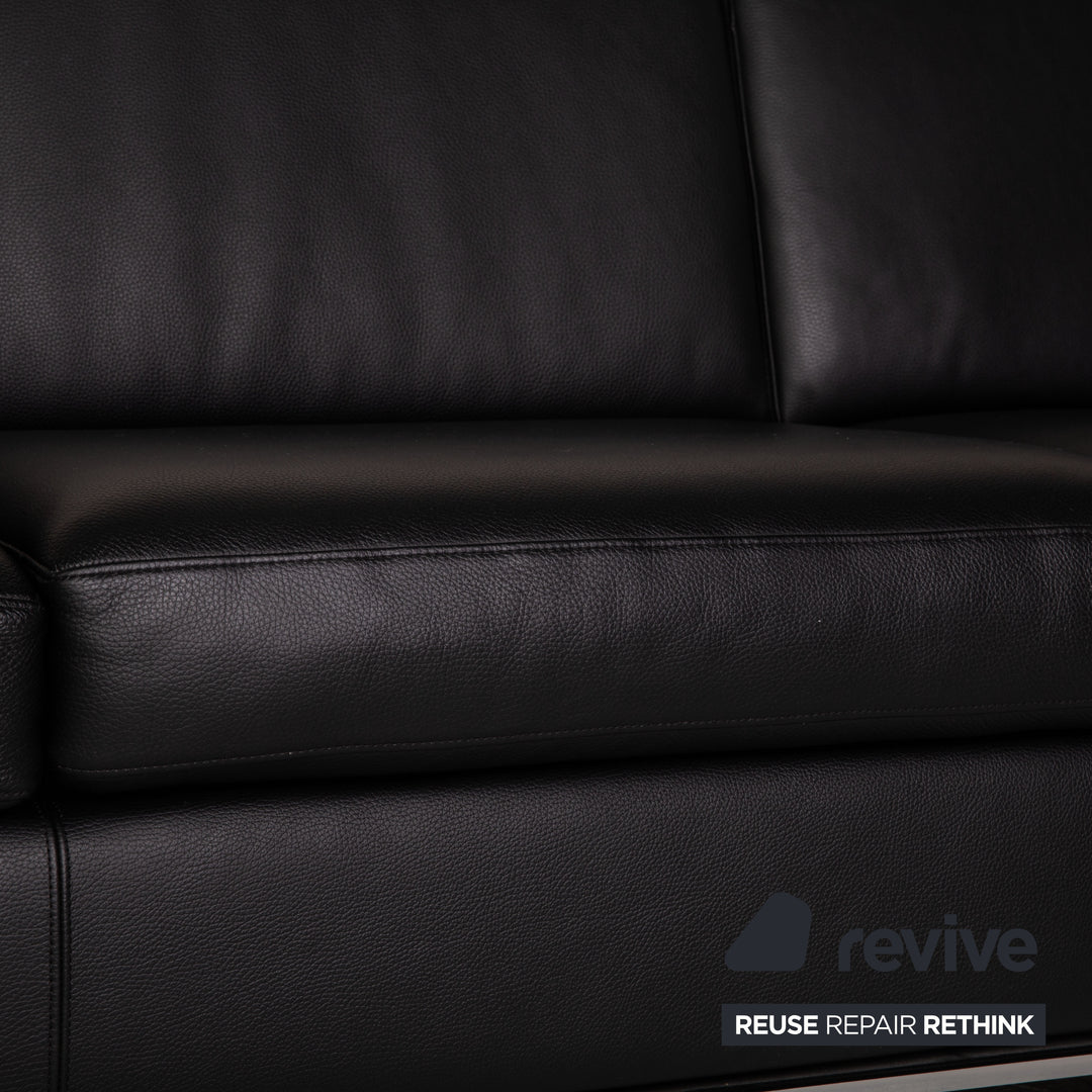 Walter Knoll Foster 500 schwarz Leder Dreisitzer