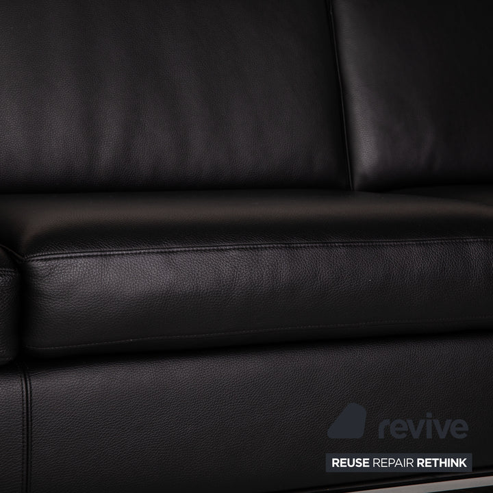 Walter Knoll Foster 500 schwarz Leder Dreisitzer