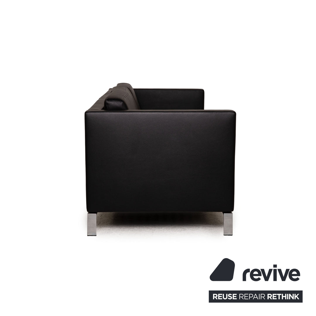 Walter Knoll Foster 500 schwarz Leder Dreisitzer