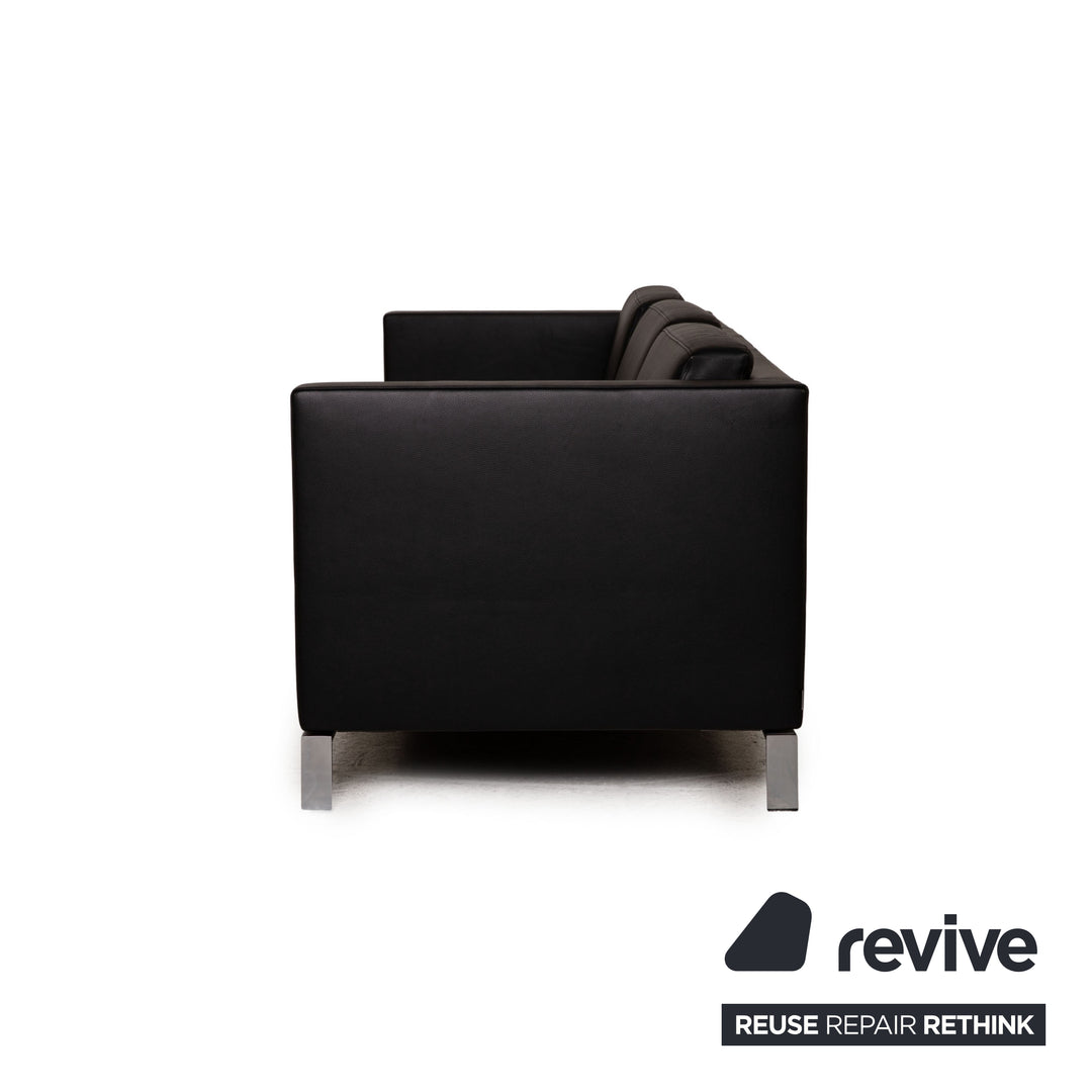 Walter Knoll Foster 500 schwarz Leder Dreisitzer