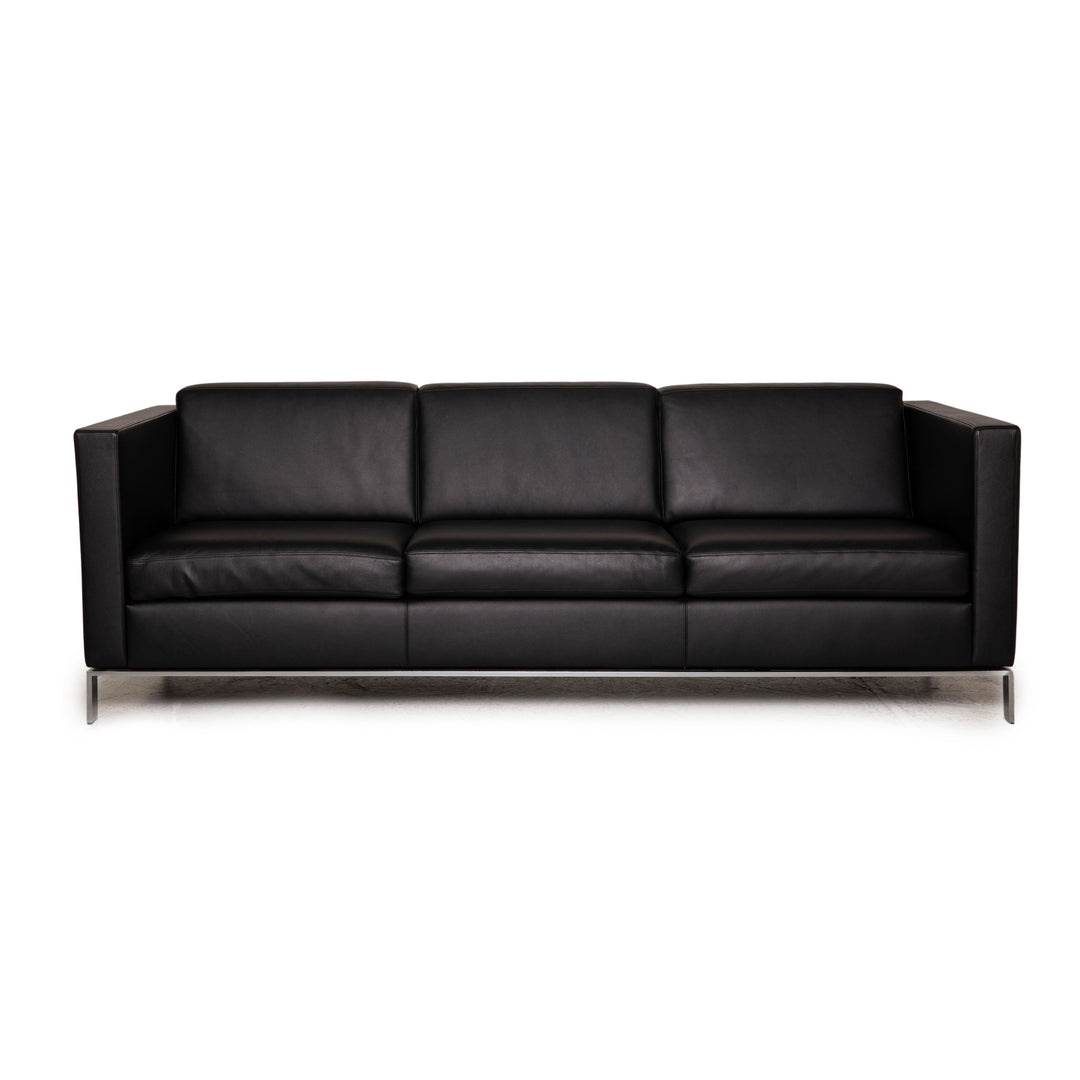 Walter Knoll Foster 500 schwarz Leder Dreisitzer