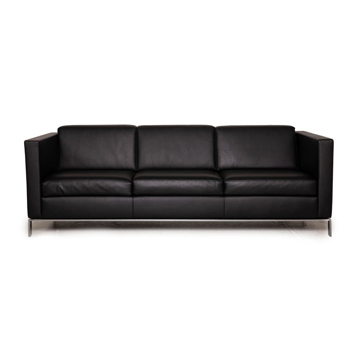 Walter Knoll Foster 500 schwarz Leder Dreisitzer