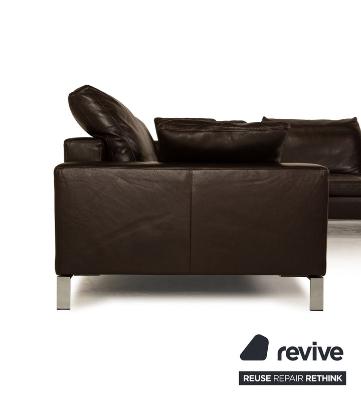 Walter Knoll Foster leather corner sofa brown dark brown sofa couch recamier right