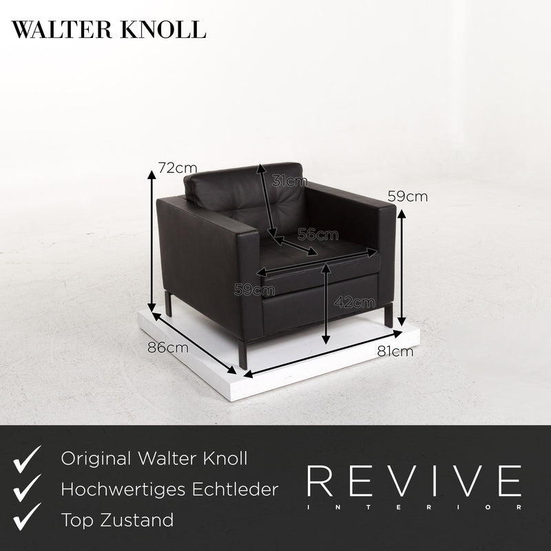 Walter Knoll Foster Leder Sessel Schwarz 