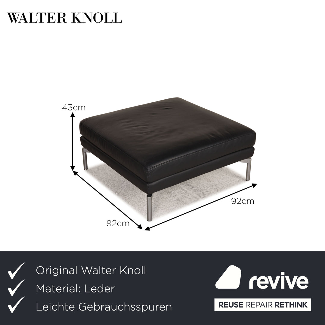 Walter Knoll Good Times Leather Stool Dark Blue