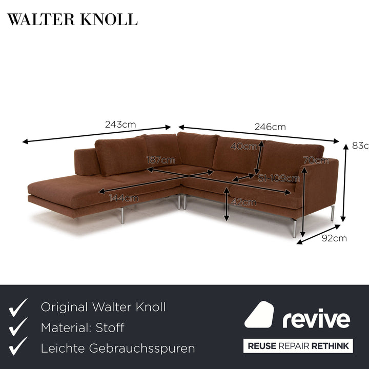 Walter Knoll Good Times fabric corner sofa brown function couch