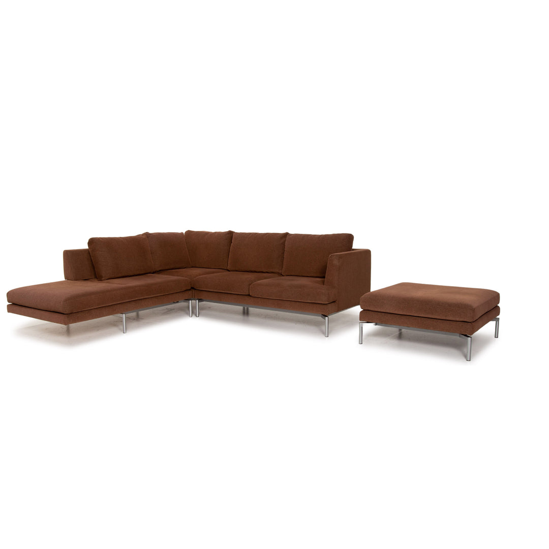 Walter Knoll Good Times fabric sofa set 1x corner sofa 1x stool