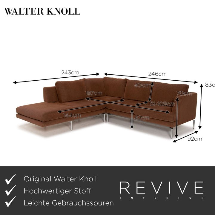 Walter Knoll Good Times fabric sofa set 1x corner sofa 1x stool