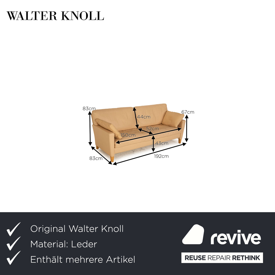 Walter Knoll Henry sofa set beige three-seater two-seater armchair couch