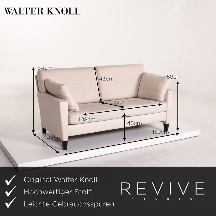 Walter Knoll Henry Fabric Sofa Cream Two Seater Couch #14711