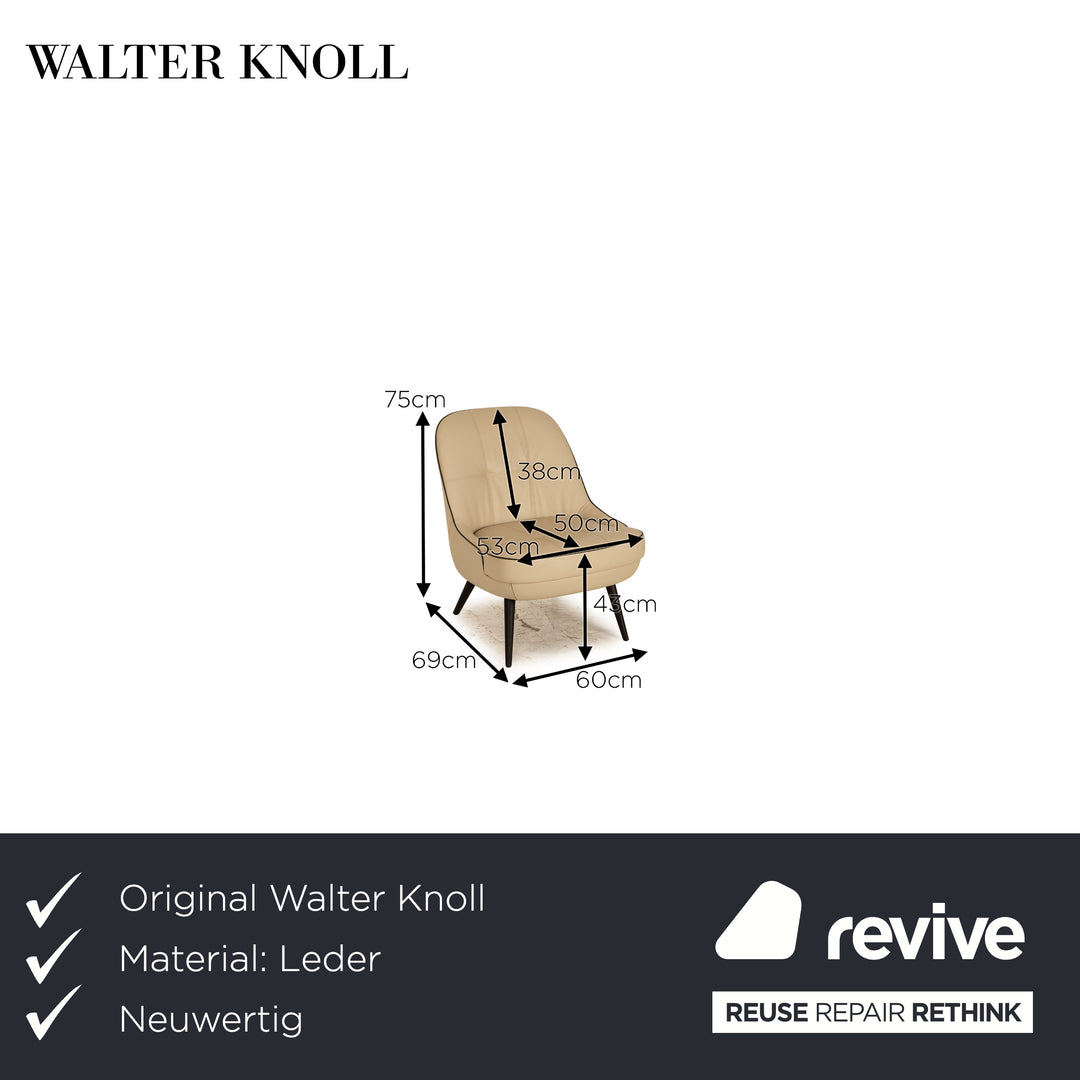 Walter Knoll Hugo Boss Woman leather armchair cream