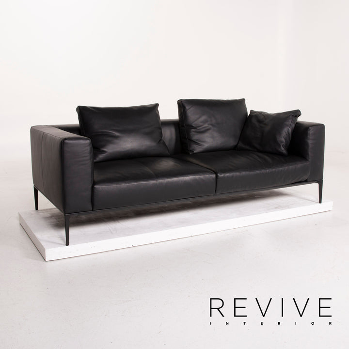 Walter Knoll Jaan Leather Sofa Black Three Seater #14702